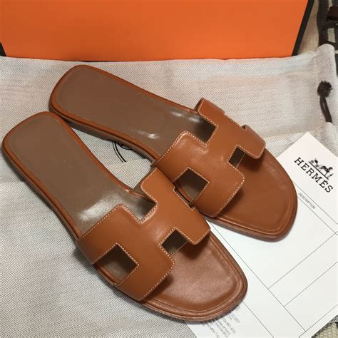 hermes leather slippers